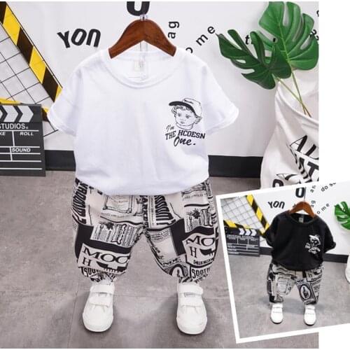 Kids Clothes Toddler Boys Clothing Set Children Summer Cartoon Kids sketch Tops Shorts Infantil Baby Suit 2-7years