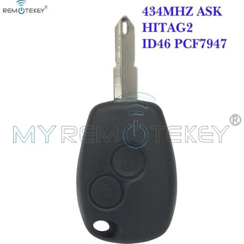 Remtekey Clio Kangoo PCF7947 Remote car key 2 button NE72 434mhz for Renault key