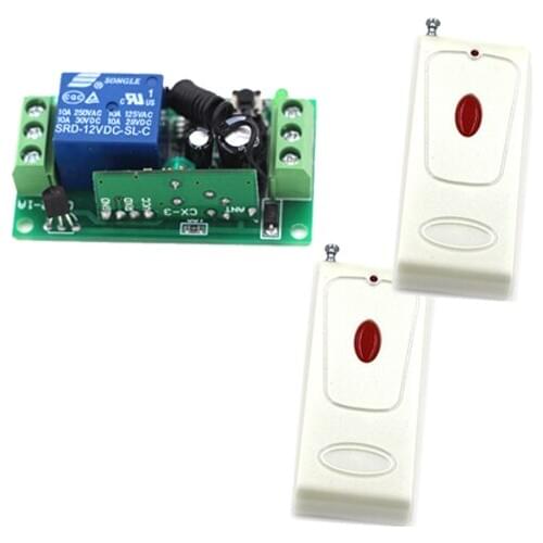Hot 1 Channel Wireless Remote Control Switch System 2 Transmitter+1 Receiver DC 12V 10A SKU: 5472