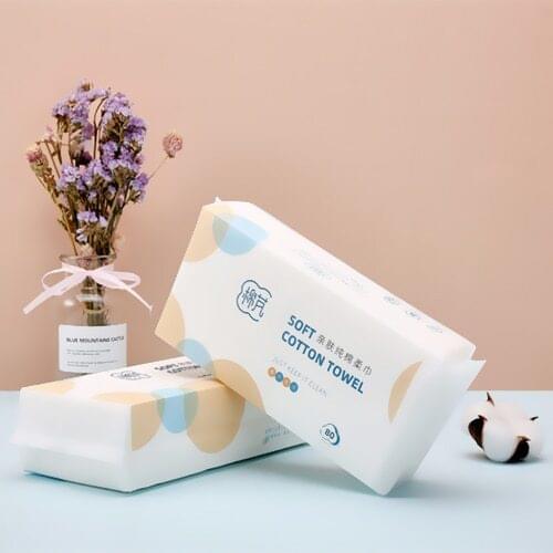 Disposable aseptic wet and dry cotton cloth, ladies convenient thickening face towel, makeup remover cotton and cleansing towel