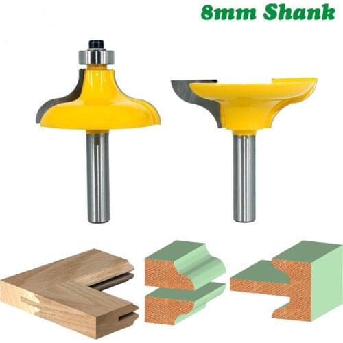 2pcs 8mm Shank Woodworking Milling cutter bits Tenon Cutter Entry Door for Long Tenons Router Bit for Woodworking Tool