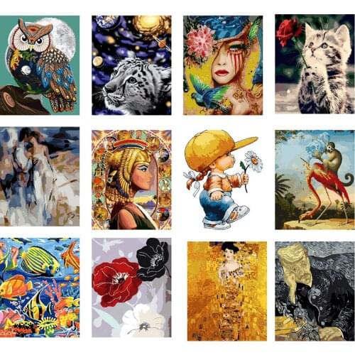 DIY Paints By Numbers Flower Anima 50x40cm Art Pictures Natural Scenery Decorative Canvas Wall Artcraft Oil Painting By Numbers