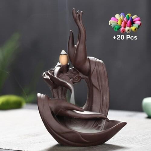 Oriental Incense Burner Zen Garden Incense Holder Candle Holder Arabic Incense Burner Decoration for Home Incense Waterfall