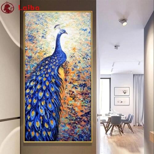 Full drill square Crystal Paintings Abstract animal art, painted peacock Diamond Embroidery Full round 5d Diy diamond painting
