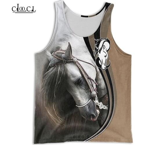 CLOOCL Fashion Gym Tank Tops Love Beautiful Horse 3D Print Sleeveless Tanktop Men Women Streetwear Vest Fitness Drop Shipping
