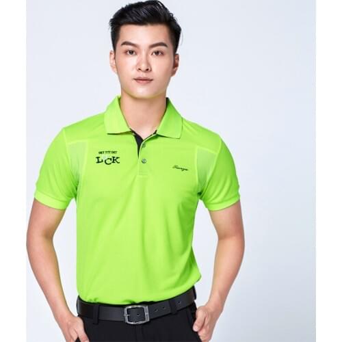 Mens Training Golf Shirt Short Sleeve Sport Breathable Shirts Men Quick Dry Turn Down Collar Solid Slim Top D0662