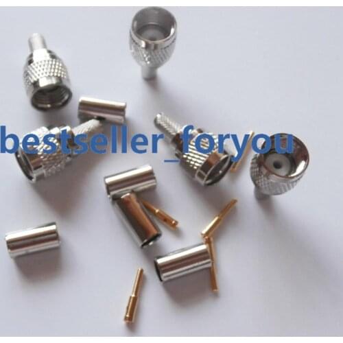 Mini-UHF Male Plug Crimps Connector For RG58/U RG142 LMR195 Cable Motorola Antenna