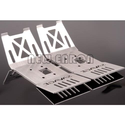 2Pcs Stainless Steel Front & Rear Lower Bottom Plate Skid Plate #85234 For RC Car Parts 1/8 HPI Savage Flux HP XL 4.6 5.9 4.1 2