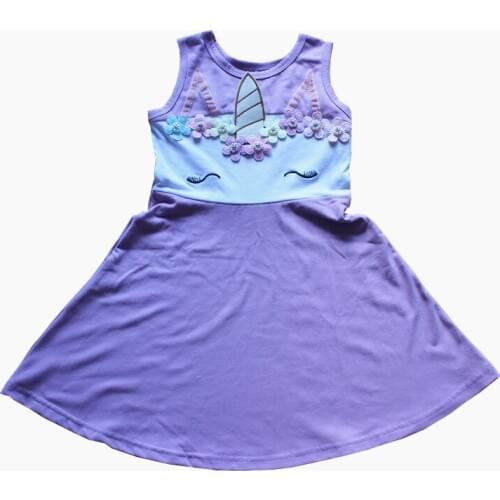 Girls Unicorn Dress Kids Fancy Rainbow Princess Party Cosply Dress Everyday Cotton Girls Sundress Costume Kids 1-10Y