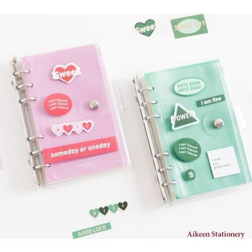 PVC Transparent A6 Loose Leaf Notebook Set Journal Travel Planner Diary DIY Stickers School Stationery Writing Books