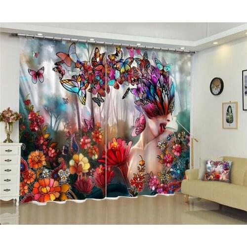 Luxury Fantastic scenery 3D Blackout Window Curtains For Living room Bedding room Drapes Cotinas para sala Christmas Decorative