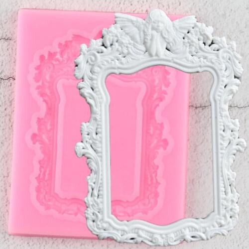 Sugarcraft Frame Border Silicone Molds Relief Angel Lace Fondant Mold DIY Cake Decorating Tools Candy Chocolate Gumpaste Moulds