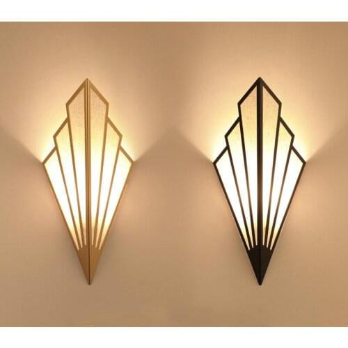 LED Wall Lamp Corridor Aisle Staircase Lamp European Style Bedroom Hotel Bedside Wall Lamp Creative Fan-shaped Wall Hanging Lamp