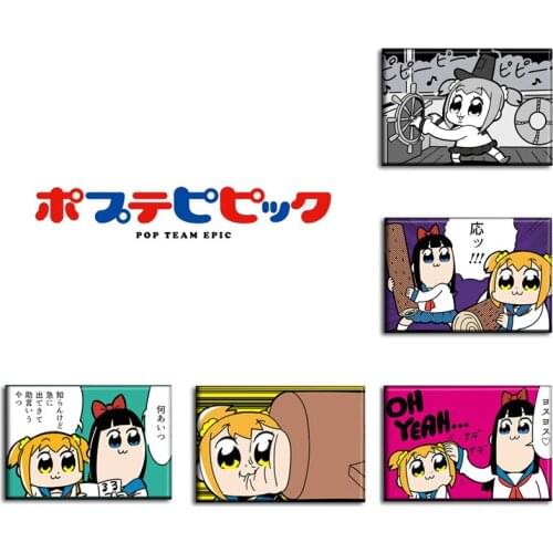Japanese Anime POP TEAM EPIC Popuko Pipimi Taira Daichi Yuuhi Korona Cosplay Fridge Magnet Cartoon Magnetic Patch Home Decor Toy