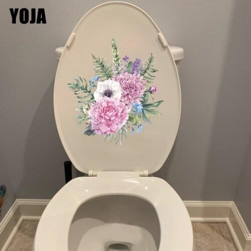 YOJA 22.5CM×25.7CM Elegant Flowers Wall Stickers Personality Home Room Decoration Toilet Decals T1-2605