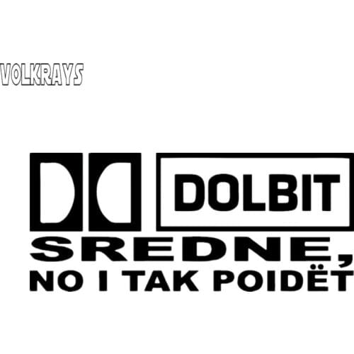 Volkrays Funny Stickers Dolbit Sredne No I Tak Poidet Car Sticker Waterproof Sunscreen Creative Decals Accessories PVC,25cm*10cm