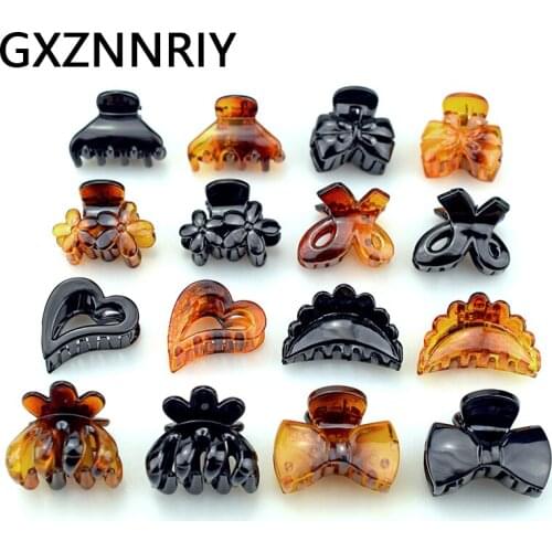 12pcs/pack Black Hair Claw Clips for Women Girls Hair Accessories 2.5cm Plastic Crab Brown Hairpin Clamp Hairclip Fashion Gifts