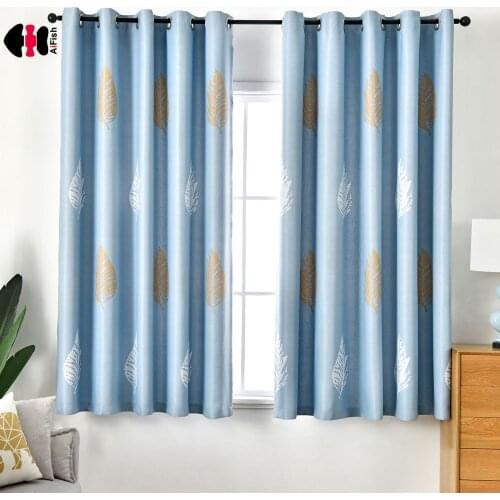 1 PCS W100xL200cm Leaf Print Curtain For Bedroom Children Kids Boys Cartoon Thermal Insulation Window Cortina PC031C