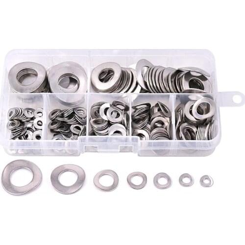 295 Pcs 304 Stainless Steel Spring 2 Wave Washer Gasket Assortment Kit (M3 M4 M5 M6 M8 M10 M12)