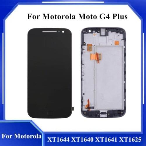5.5" Tested LCD For Motorola Moto G4 Plus XT1644 XT1642 LCD Display Touch Digitizer with Frame Replacement For MOTO G4 plus