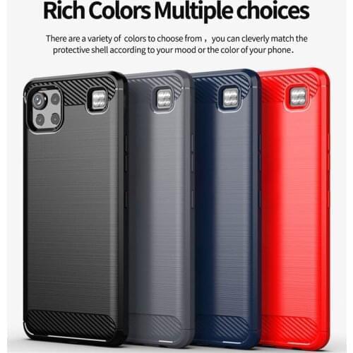 50pcs/lot Brushed Carbon Fiber Soft Bumper Back Phone Case For LG K52 K62 K22 Q92