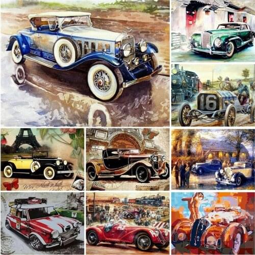 5D Diamond Painting Car Motorcycle Full Drill Square Diamond Embroidery Landscape Cross Stitch Kits Handwork Home Decor Gift