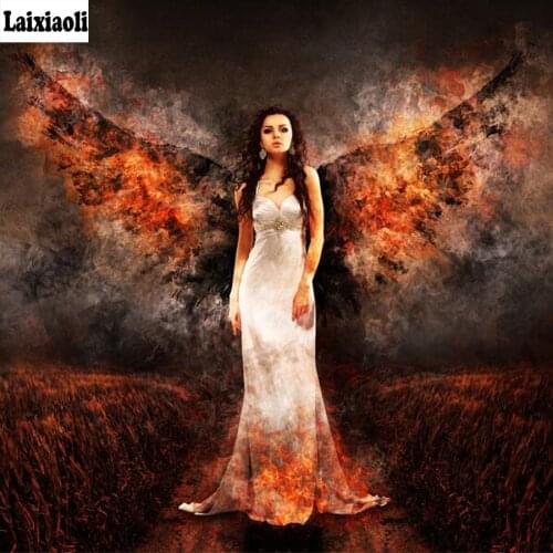 Full,drill,square,Diamond Embroidery,5D,diy,Diamond Painting fire dark,angel,art,picture,Stitch Cross,3D,Mosaic,Needlework,Craft