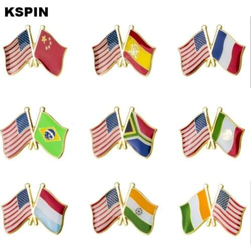 U.S.A Friendship Flag Metal Lapel Pin Military Badge Beautiful Brooches Coins Collectibles