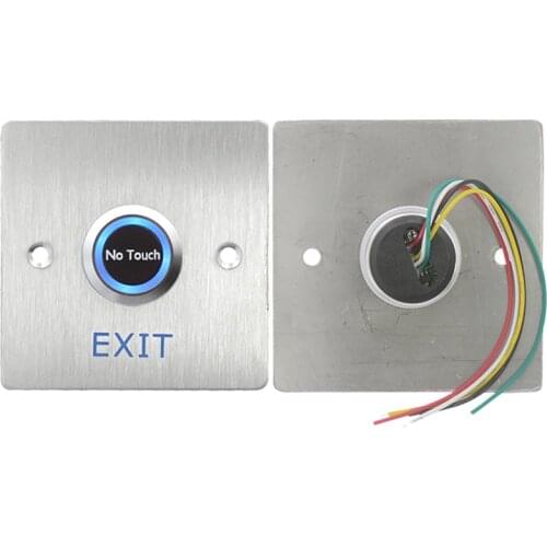 Infrared Contactless No Touch Door Exit Button Touch Release Push Switch with Backlight for Access Control Electric Lock System