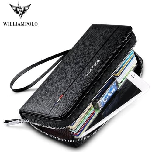 Wallet Mens Long Leather Anti-theft Swipe Bag Large Capacity Multifunctional Card Holder Wallet Simple Hand Bag