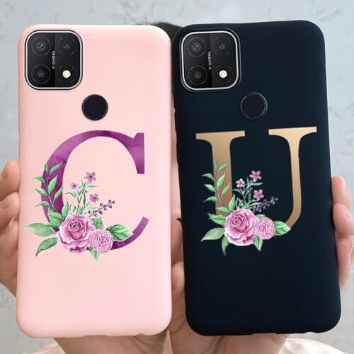 For OPPO A15 Case CPH2185 Soft Slim Cute Letters Cover Case For OppoA15 Oppo A 15 Full Coque 6.52'' Oppo A15 Shockproof Bumper