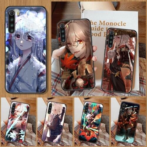 Genshin Impact Kaedehara Kazuha Phone Case For Xiaomi Redmi Note 7 8 9 10 7A 8T 9A 9T 9S 10S Pro black silicone prime soft
