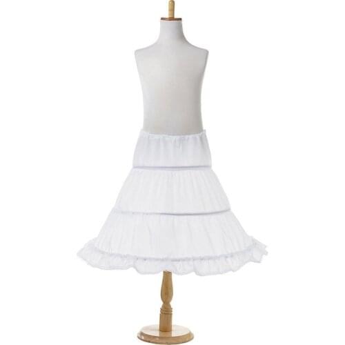 Children Flower Girls Wedding White Mesh Lolita Petticoat Tutu Skirt Princess Sweet Bustle Underskirt Show Host Catwalk Shows