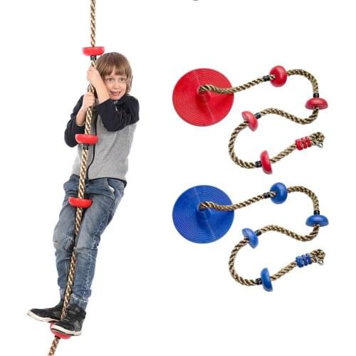 Kids Swing Rope Safe Summer Indoor Outdoor Jungle Gym Kingdom Disc Swing Seat with Platform Plastic Hanging Swing Set Kid Toy