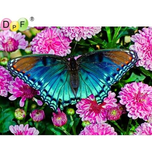DPF Full square diamond 5D diamond painting Butterflies and flowers diamond embroidery Cross Stitch Rhinestone mosaic decoration