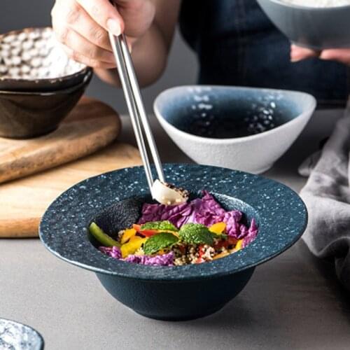 FANCITY Japanese creative hat bowl ceramic straw hat bowl personalized household tableware rice bowl fruit salad instant noodle