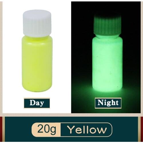 20g Yellow Glow in the Dark Paint Fluorescent Paint for Halloween Party Nails Decorations Arts Phosphor Pigment