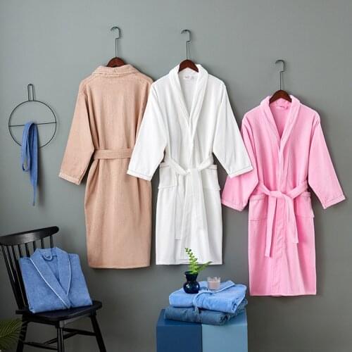 5 Star Hotel Women Kimono Bathrobe Men Plus Size Towel Bath Robe 100% Cotton Waffle Robes for Women Long Dressing Gown Sleepwear