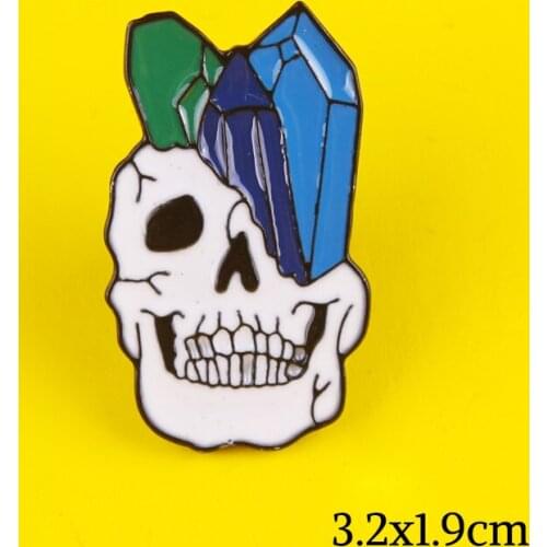 Crystal Punk Brooches Skull Bag Clothes Lapel Pin Metal Pins For Clothes Icons Accessories Badges Jewelry Gift Clothes Icon