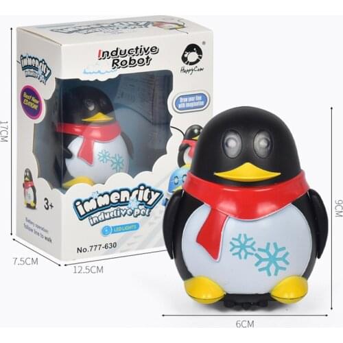 Hot Sale New Creative Inductive Robot Penguin And Robot Pig Etc Follower Magic Pen Toy Follow Any Line Draw toy