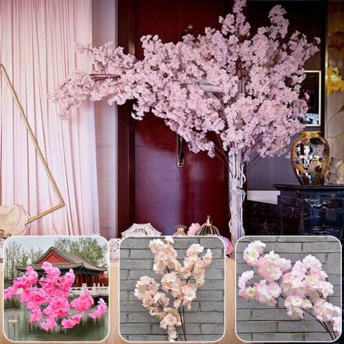 Artificial Cherry Blossom Branch 120 Cm Wedding Party Scene Decorative Faux Flowers Home Living Room DIY Decoration Flower Tool