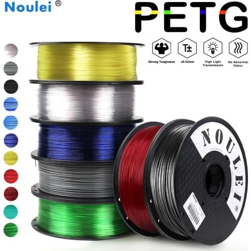 Noulei 3D Printer Filament PETG 1.75mm 1KG Spool High Light Transmittance Material for 3D Printer