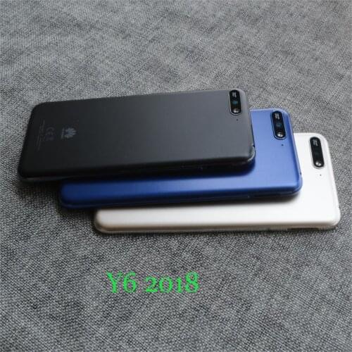 New Original Rear Back Battery Cover door Housing with Power Volume Button for 5.7" Huawei Y6 2018