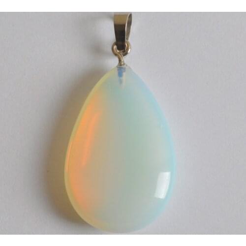 Opal Stone Bead GEM Pendant Water-drop Fashion Jewelry For Gift S3047