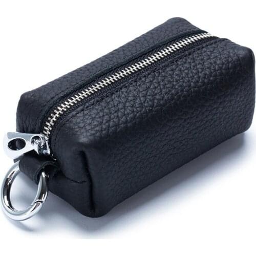 Wholesale Purse Keychain Keychain Wallet Genuine Cow Leather Men Women Key Bag Small Business Kay Case Women Housekeepers