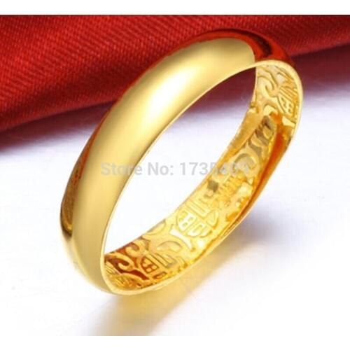 Authentic Solid 24k Yellow Gold Ring/ Smooth Lucky Ring/ 4.58g / Us Size 4-12