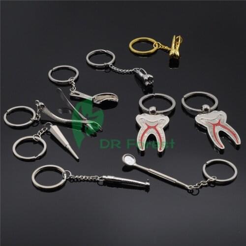 Dentist Great Gift 9Pcs Assorted Molar Tool Keychain For Dental Lab