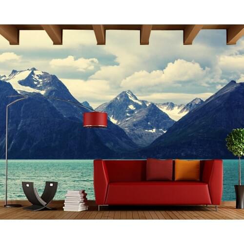 Natural landscape mountain lake scenery papel de parede,living room sofa TV wall bedroom wall papers home decor mural