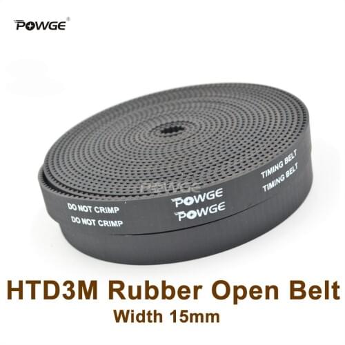 POWGE 50meters 3M Timing Belt 3M 15 Width 15mm 3M-15 Rubber Belt HTD3M S3M Open Ended Timing Belt For Laser Machine High Quality