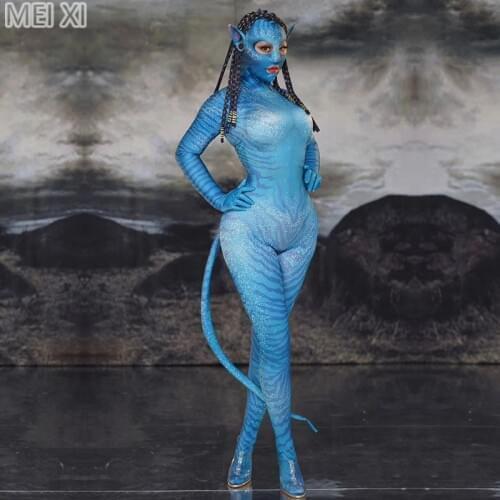 Role play alien elf male and female style jumpsuit nightclub bar concert DJ singer/dancer costumes